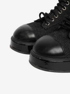 Black contrast-panel biker boots - size EU 38.5 Boots Chanel 