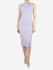 Chiara Boni Purple sleeveless checkered dress - size UK 10