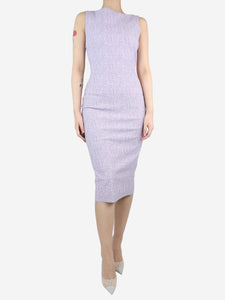 Chiara Boni Purple sleeveless checkered dress - size UK 10