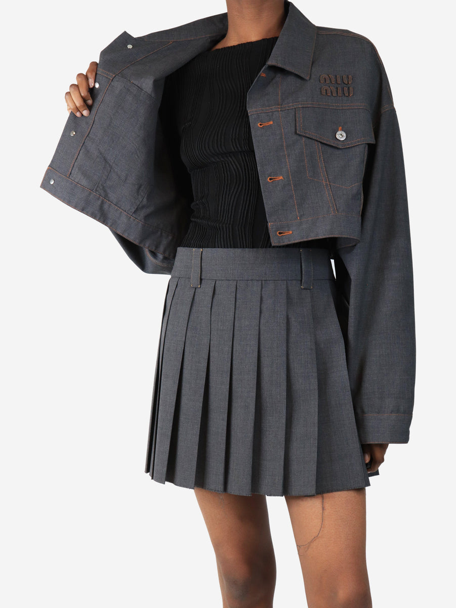 正規品 andmary Miu pleats skirt gray/M ANDMARY】Miu pleats skirt