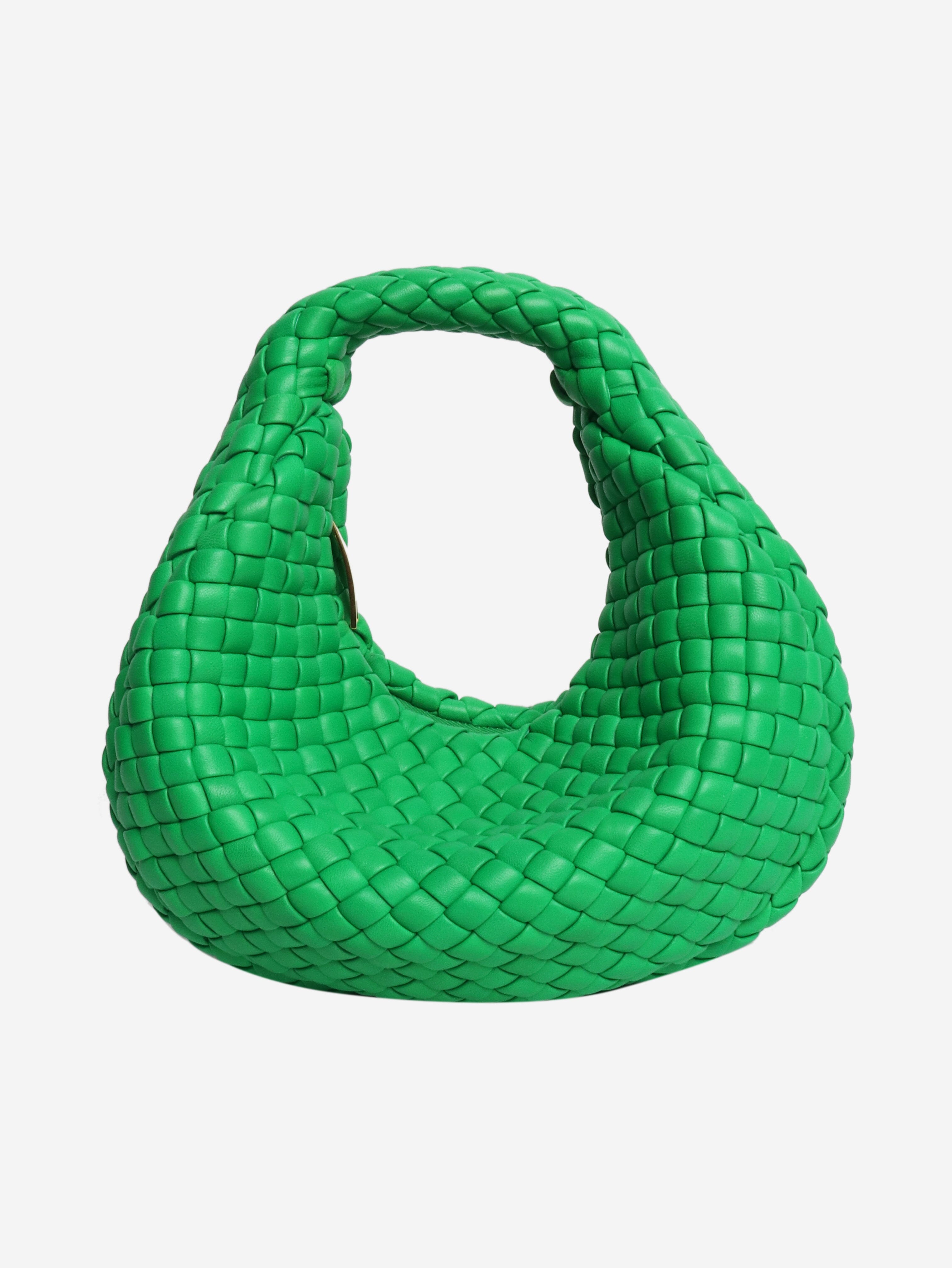 Green padded jodie intecciato top handle bag Top Handle Bags Bottega Veneta 