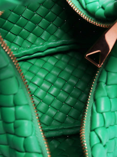 Green padded jodie intecciato top handle bag Top Handle Bags Bottega Veneta 