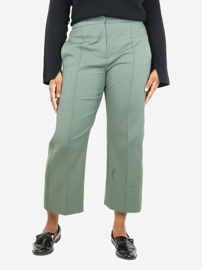 Green cropped pleated trousers - size UK 12 Trousers Sportmax 