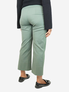 Sportmax Green cropped pleated trousers - size UK 12