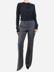 Theory Dark grey straight-leg trousers - size UK 10