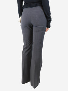 Theory Dark grey straight-leg trousers - size UK 10