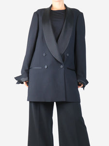 Dries Van Noten Black double-breasted tuxedo jacket - size M