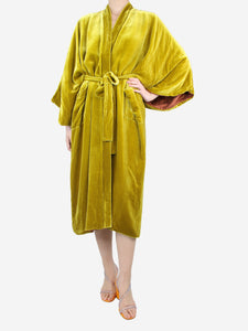 Unbranded Mustard velvet belted robe - One Size