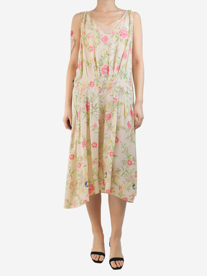 Cream floral slip dress - size UK 10 Dresses Marni 