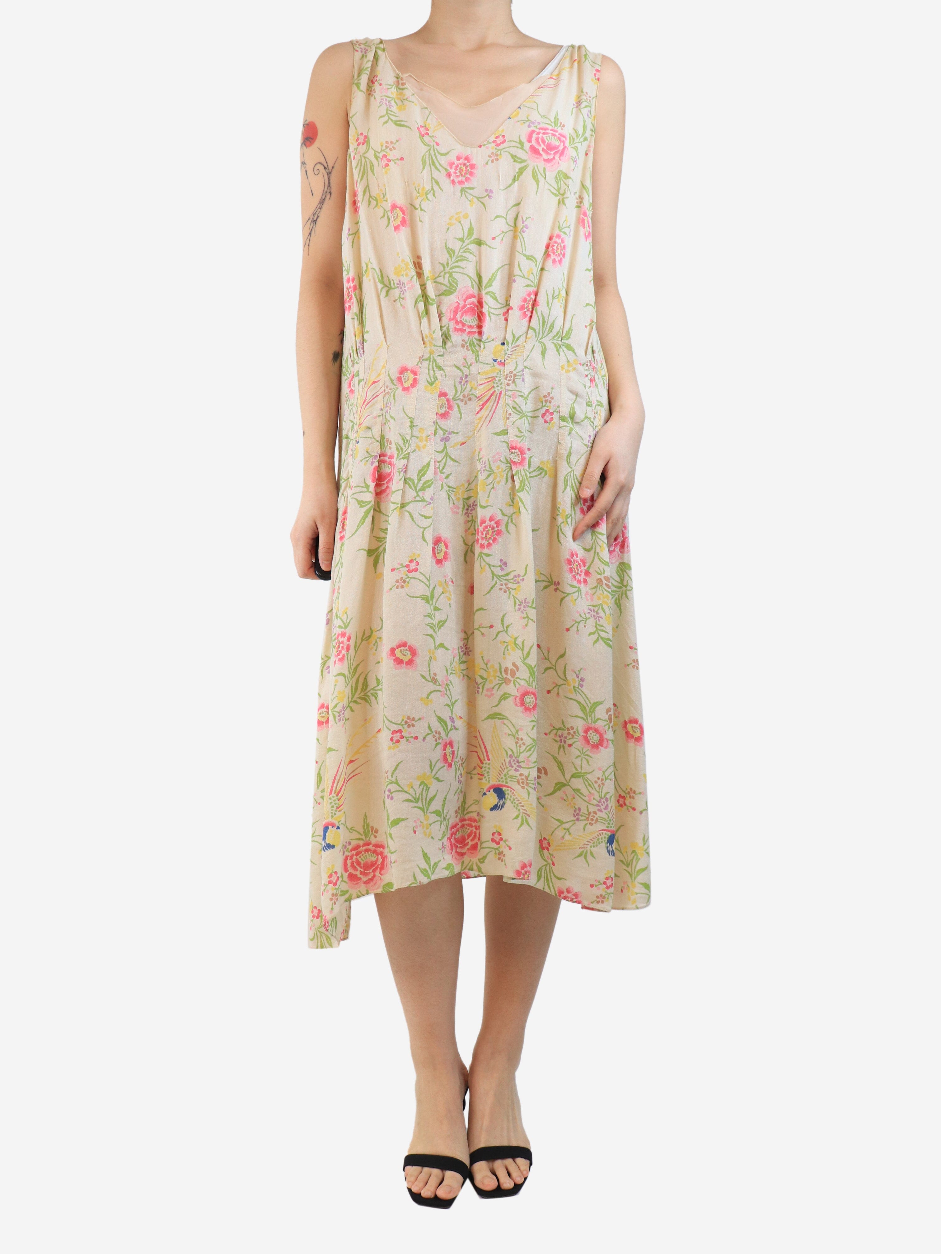 Cream floral slip dress - size UK 10 Dresses Marni 