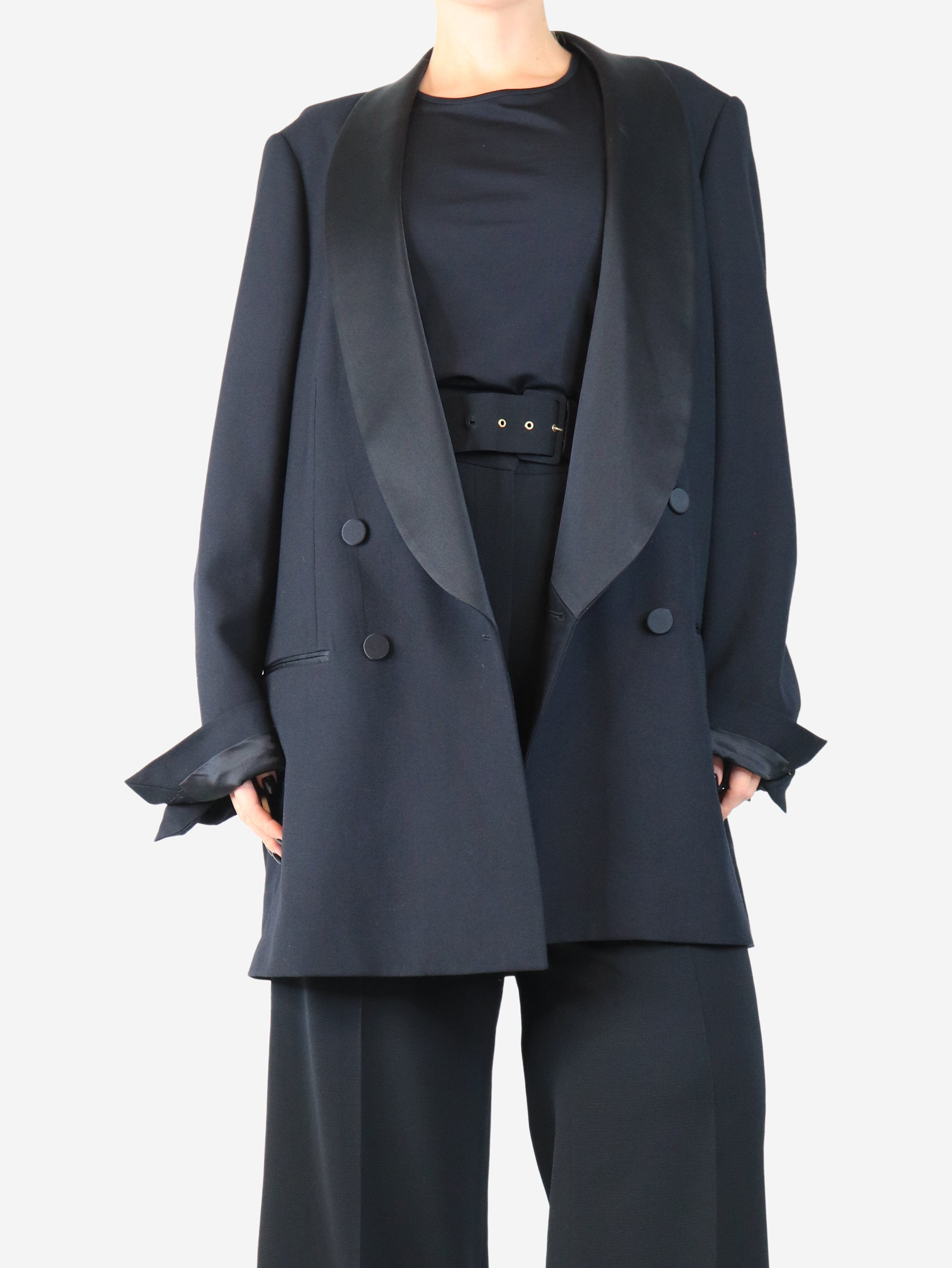 Black double-breasted tuxedo jacket - size M Coats & Jackets Dries Van Noten 