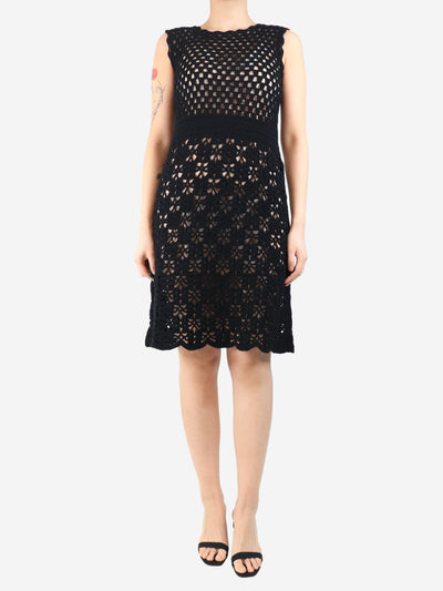 Black crochet midi dress - size UK 10 Dresses Prada 
