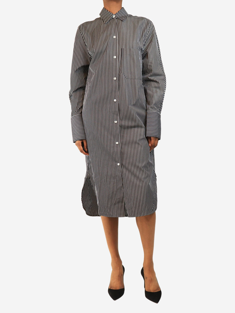 Navy oversized striped shirt dress - size UK 6 Dresses Toteme 