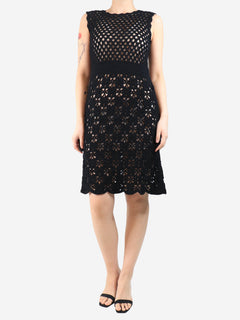 Black crochet midi dress - size UK 10 Dresses Prada 