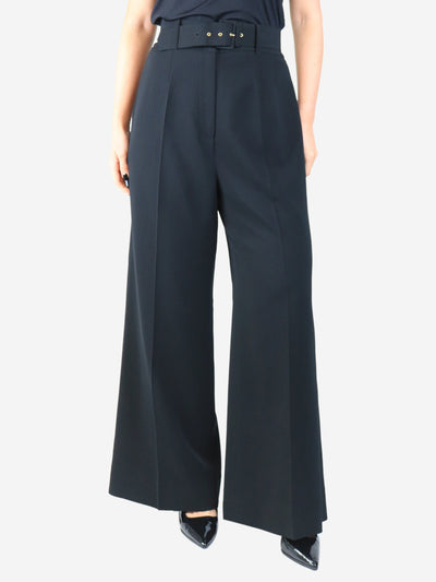 Black belted crepe trousers - size UK 16 Trousers Emilia Wickstead 
