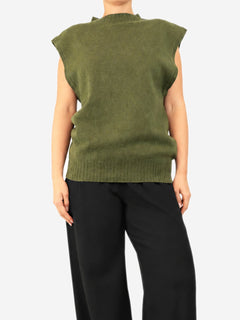Khaki knit vest - size UK 12 Knitwear Margaret Howell 