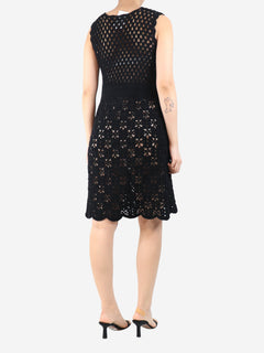 Black crochet midi dress - size UK 10 Dresses Prada 