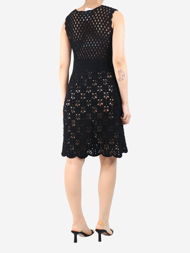 Black crochet midi dress - size UK 10 Dresses Prada 