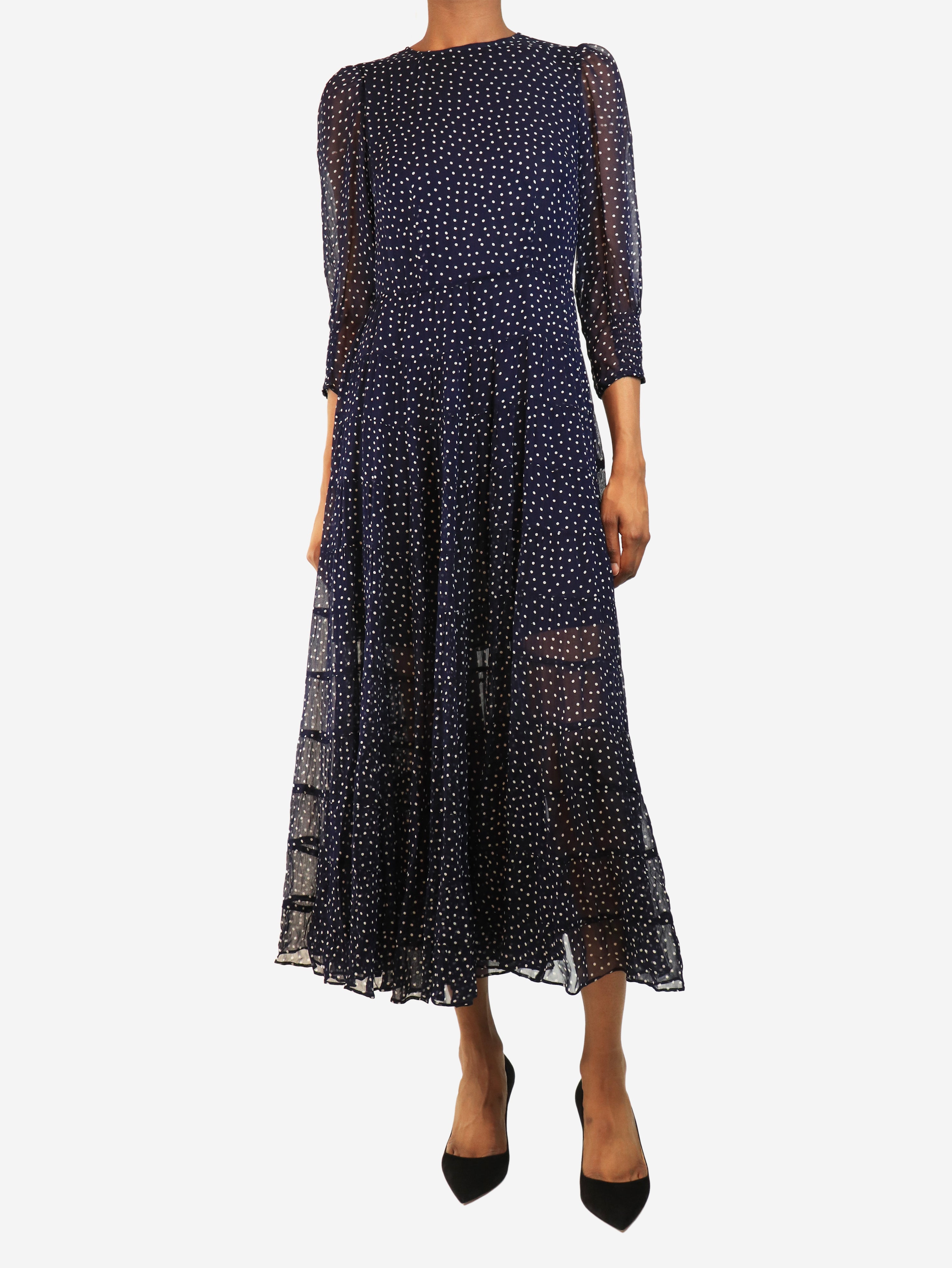 Navy polka dot dress - size XXS