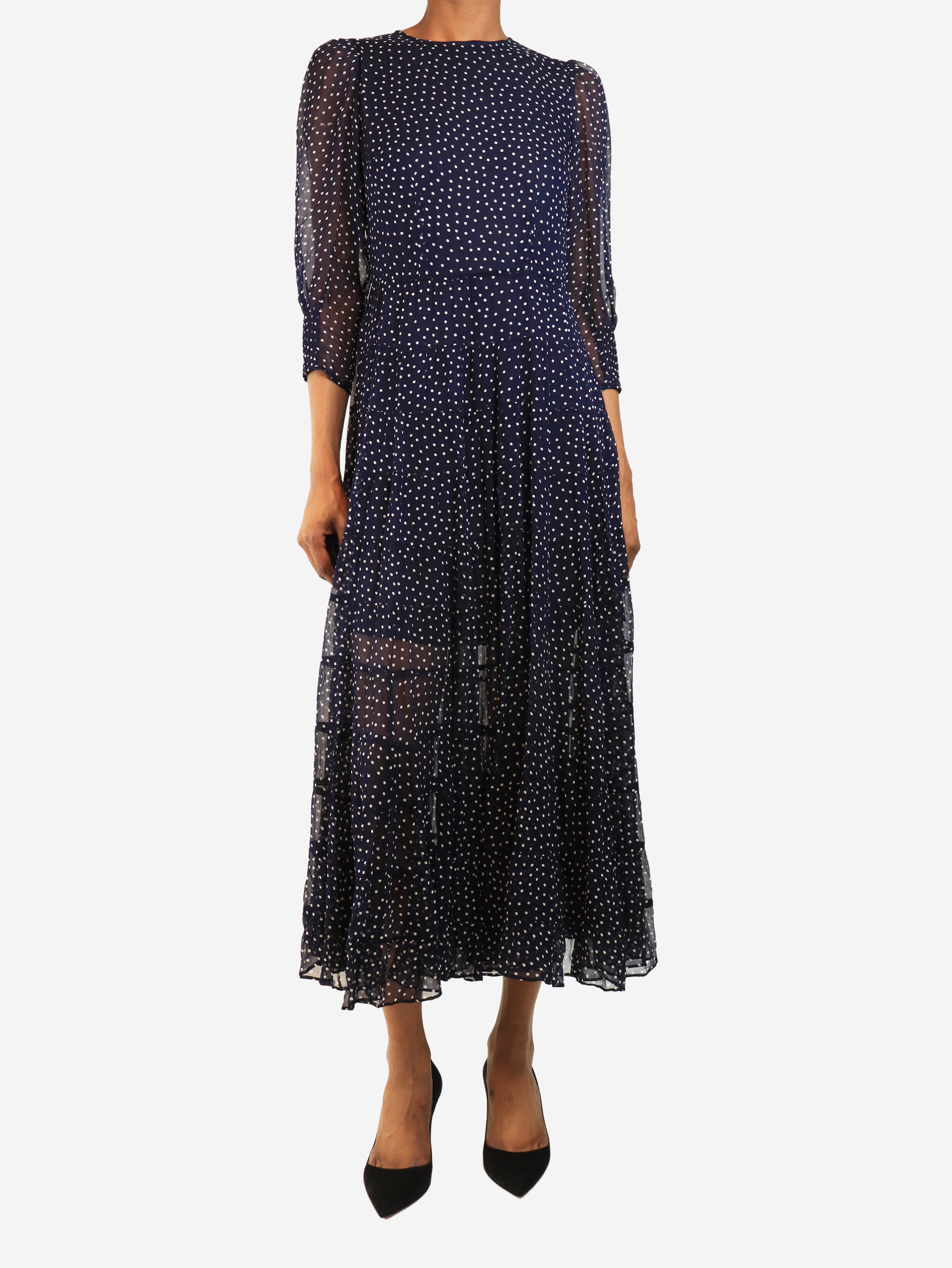 Navy polka dot dress - size XXS