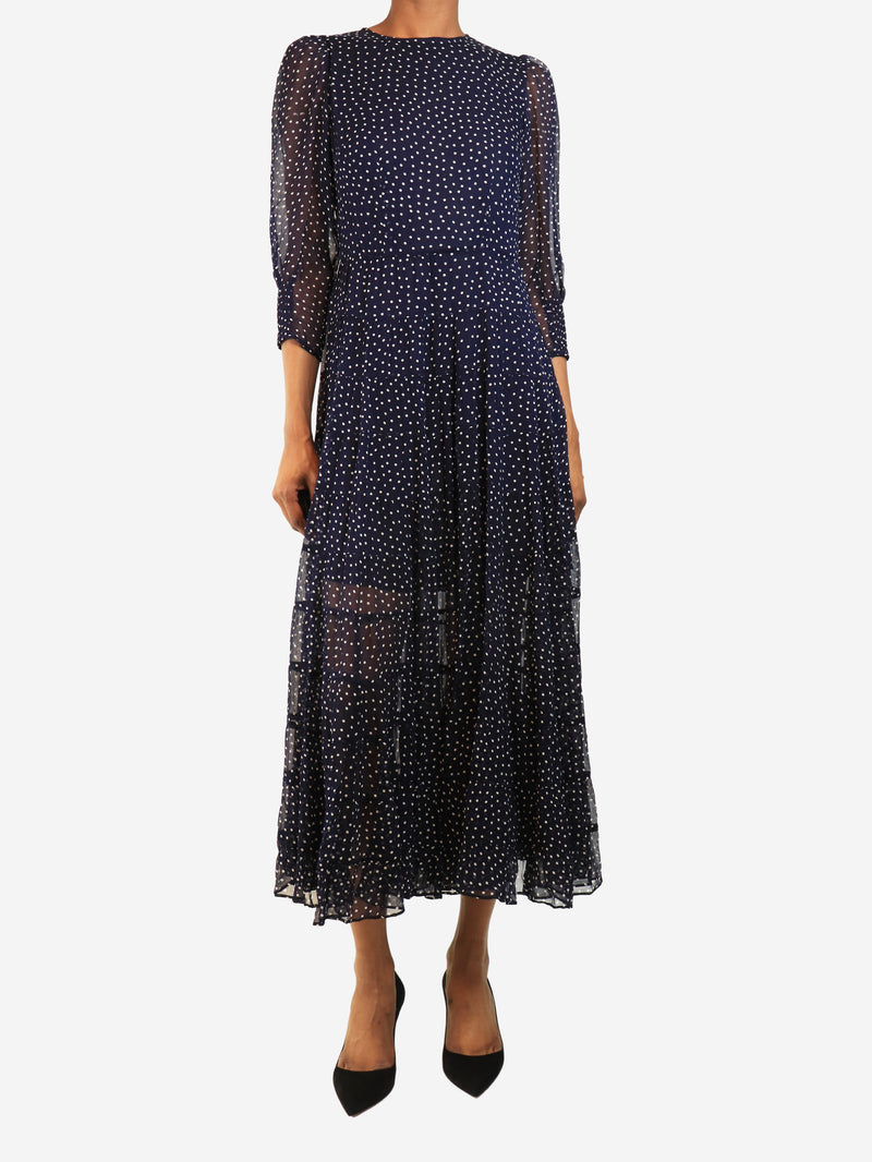 Navy polka dot dress - size XXS