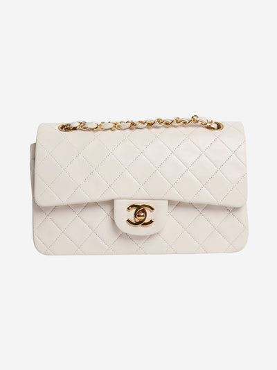 White vintage 1989 small lambskin Classic Double Flap bag