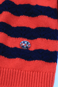 Chanel Red cashmere striped jumper - size UK 16