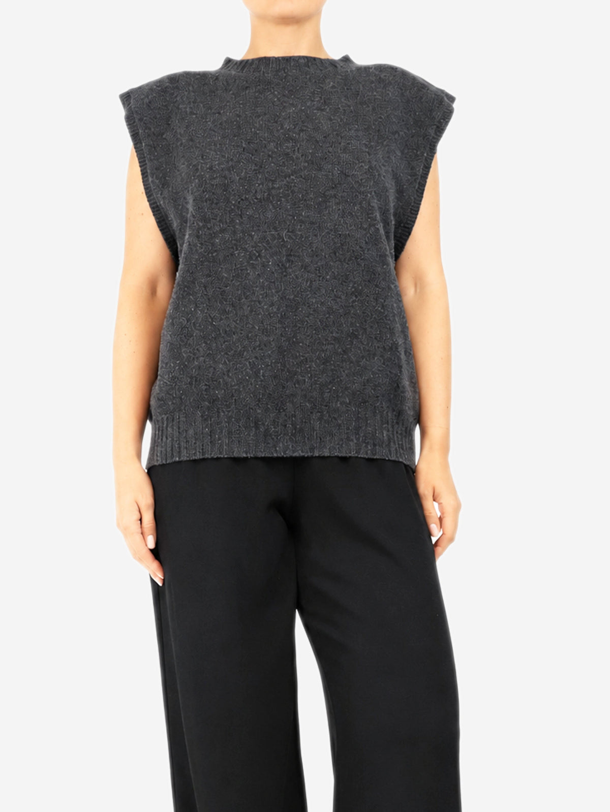 Charcoal knit vest - size UK 12 Knitwear Margret Howell 