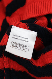Chanel Red cashmere striped jumper - size UK 16