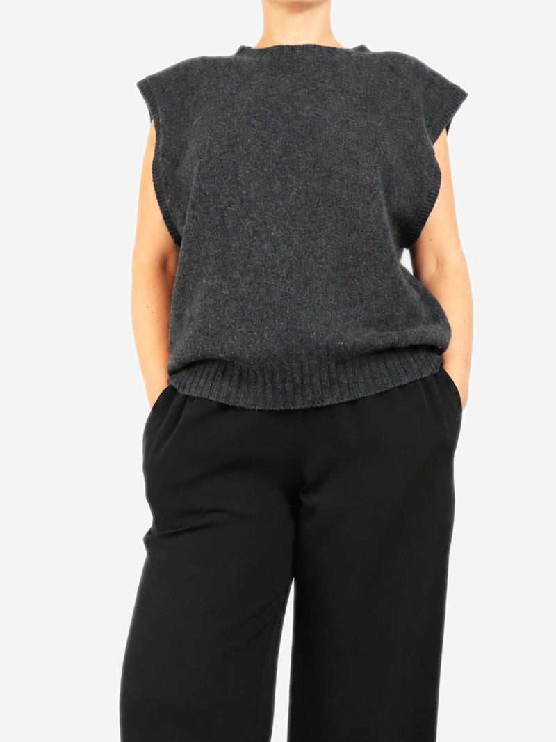 Charcoal knit vest - size UK 12 Knitwear Margret Howell 