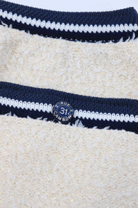 Chanel Cream and navy tweed mini skirt Cambon 31 - size UK 8