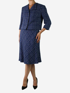 Gormley & Gamble Blue tweed jacket and skirt set - size UK 10