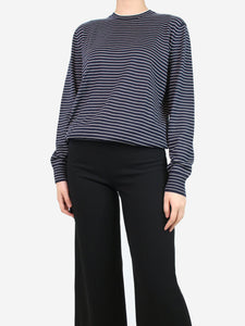 Loro Piana Navy blue and white striped crewneck sweater - size M