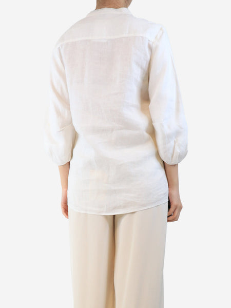 White linen blouse - size UK 10 alternate image