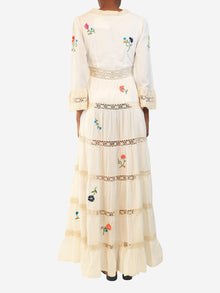 White flower embroidered maxi dress - size XXS Dresses Rixo 