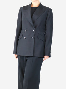 Gabriela Hearst Black double-breasted wool jacket - size UK 14