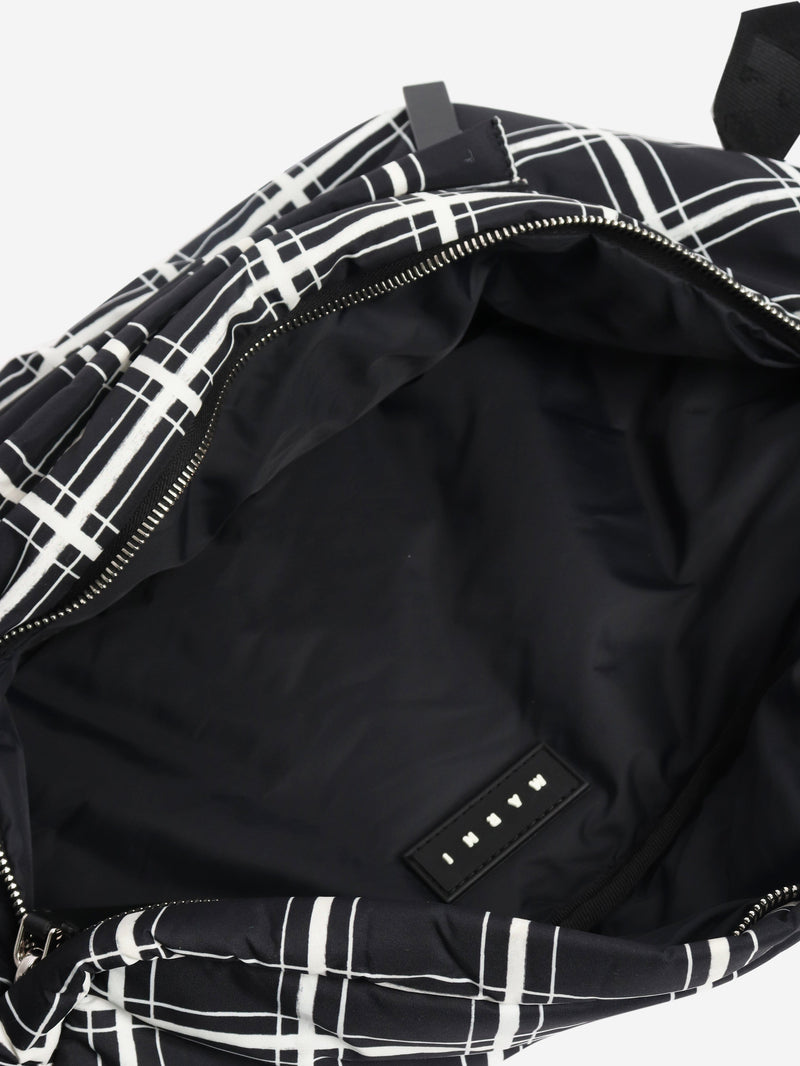 Black and white check nylon crossbody bag Cross-body bags Marni 