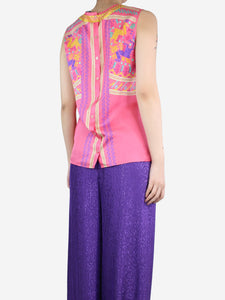 Etro Pink sleeveless printed blouse - size UK 12