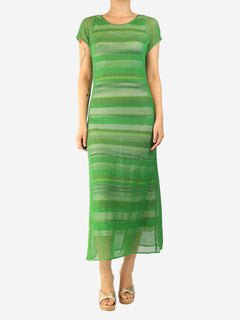 Green lurex mesh layered dress - size UK 10 Dresses Missoni 