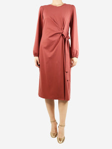 Weekend Max Mara Red knot waist A-line midi dress - size L