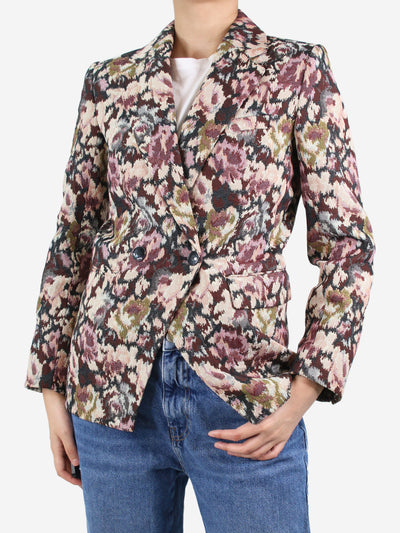 Multicoloured double-breasted floral jacquard blazer - size Coats & Jackets Vilshenko