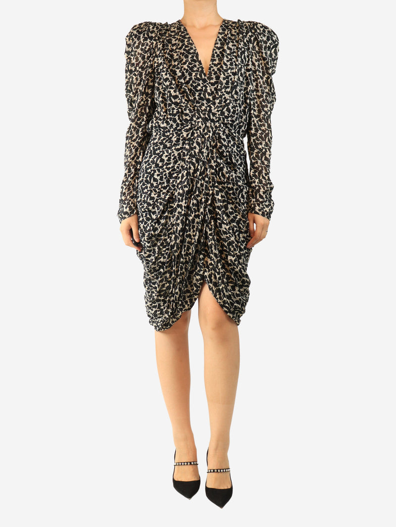 Black lurex v-neck mini dress - size UK 12 Dresses Isabel Marant 
