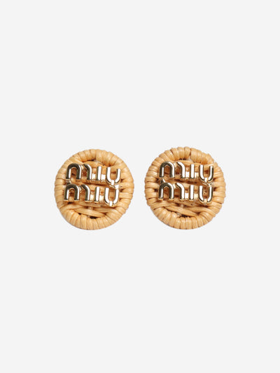 Raffia logo clip-on earrings Earrings Miu Miu 