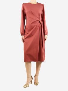 Weekend Max Mara Red knot waist A-line midi dress - size L