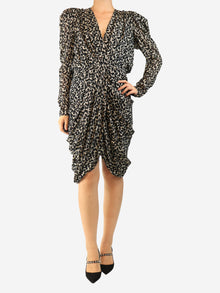 Black lurex v-neck mini dress - size UK 12 Dresses Isabel Marant 