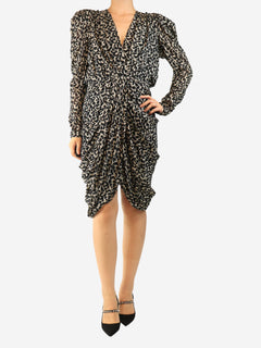 Black lurex v-neck mini dress - size UK 12 Dresses Isabel Marant 