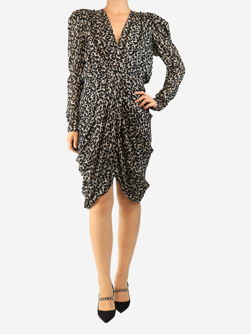 Black lurex v-neck mini dress - size UK 12 Dresses Isabel Marant 