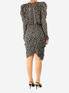 Black lurex v-neck mini dress - size UK 12 Dresses Isabel Marant 