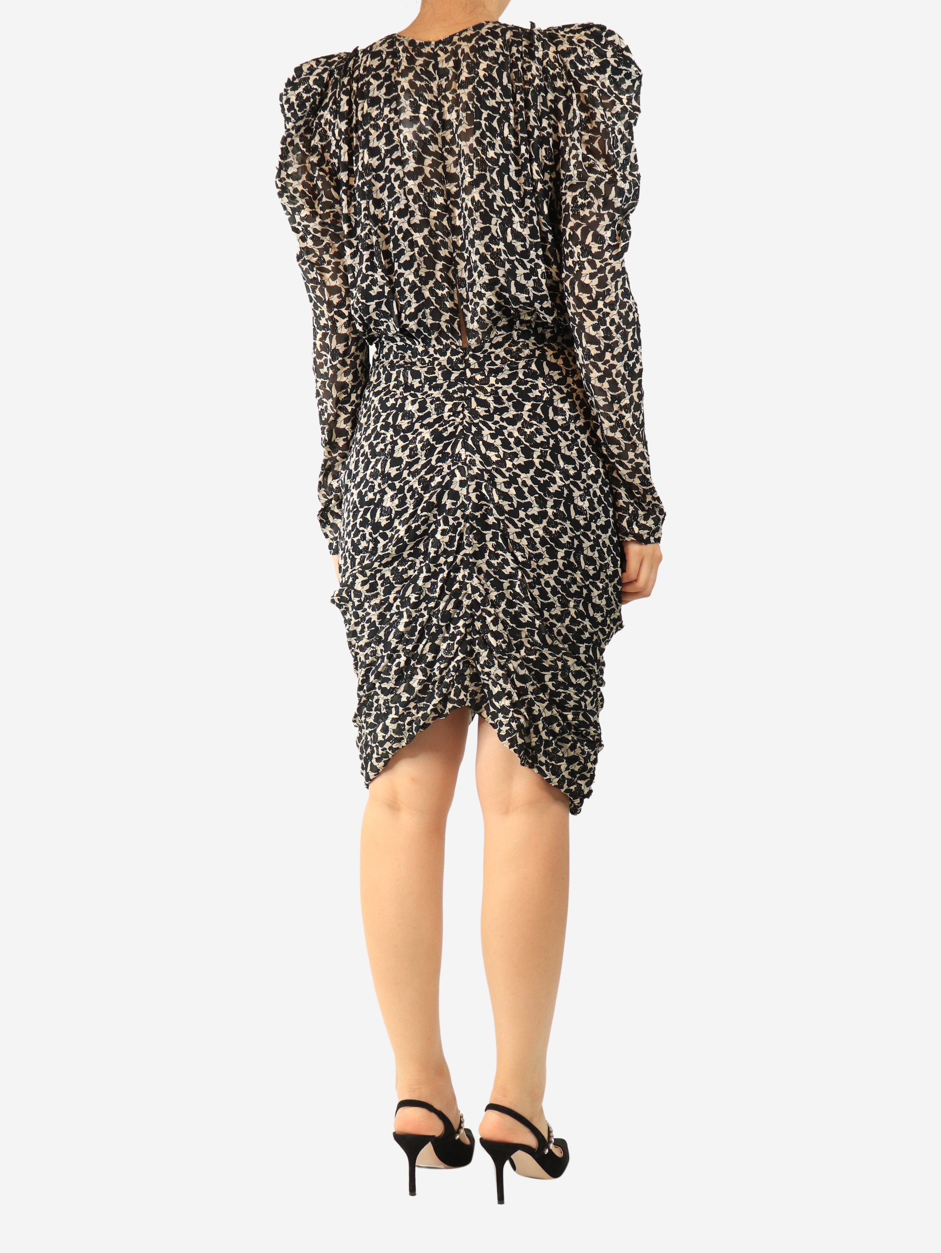 Black lurex v-neck mini dress - size UK 12 Dresses Isabel Marant 