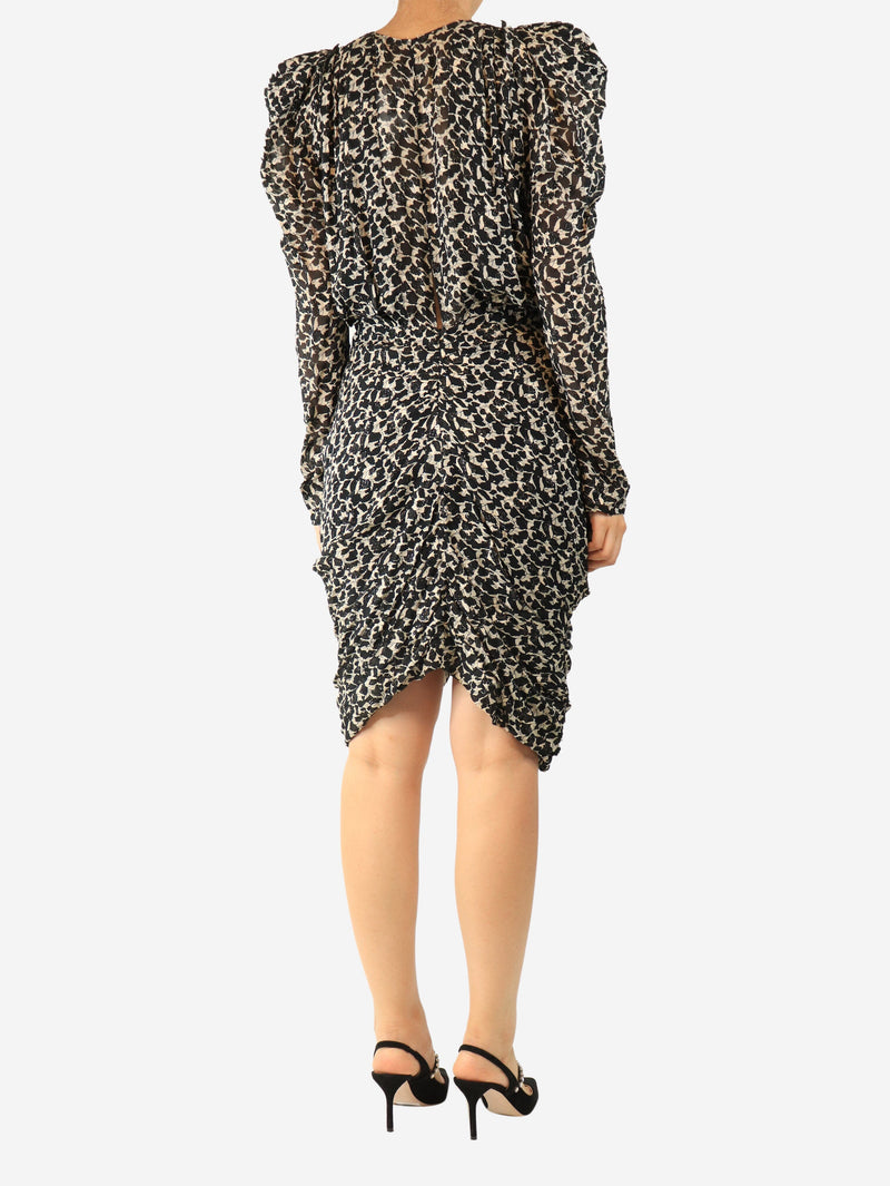 Black lurex v-neck mini dress - size UK 12 Dresses Isabel Marant 